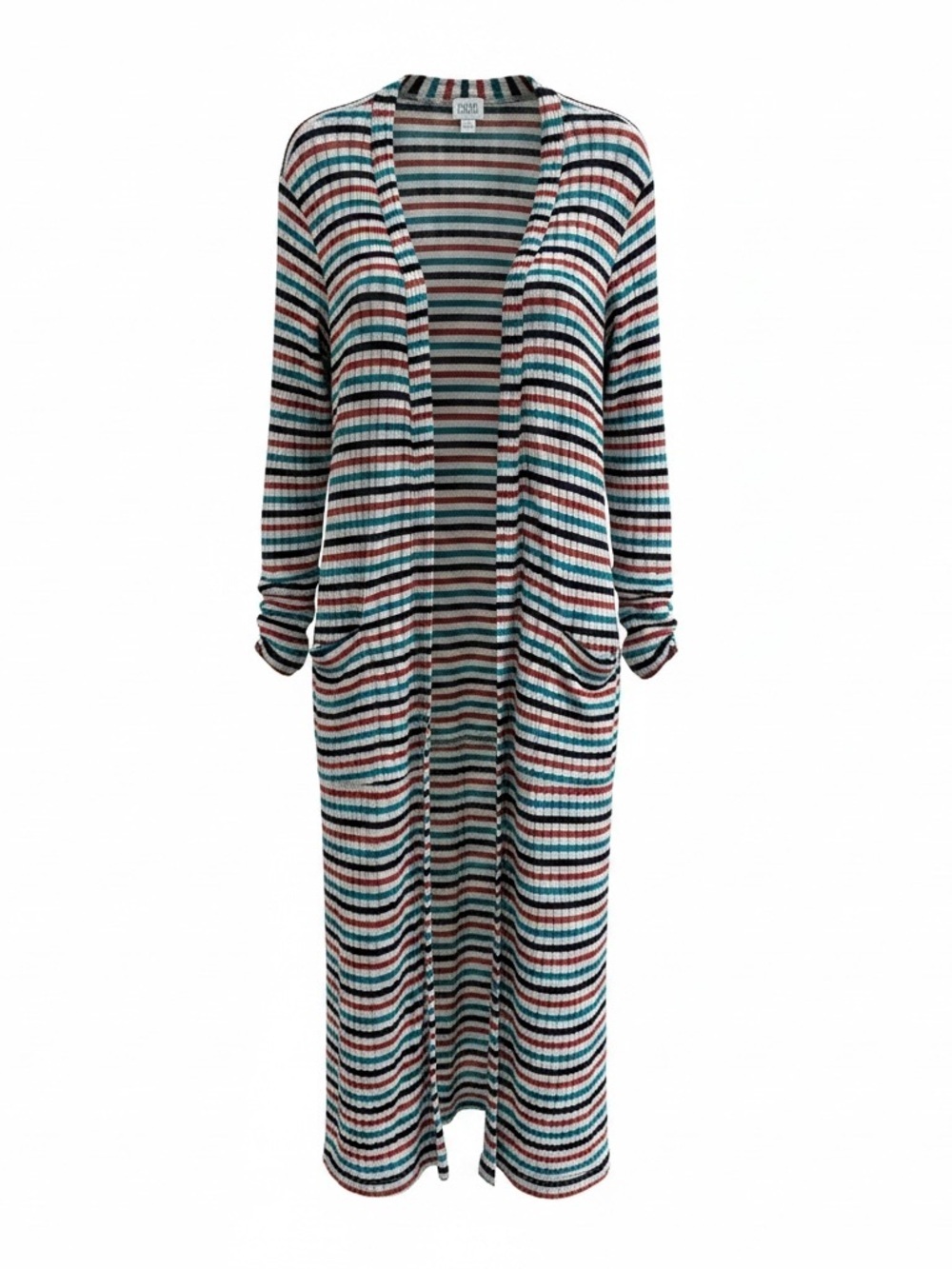 Peyton Jensen striped duster cardigan open front size L